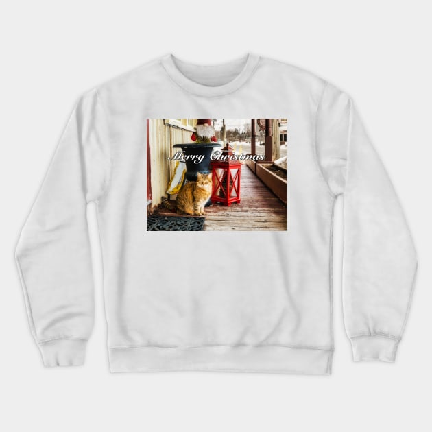 Country Store Christmas Cat 2 Crewneck Sweatshirt by Robert Alsop